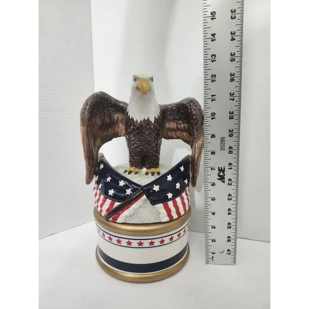 David's Cookies Jeffrey Banks Patriotic American Bald Eagle Cookie Jar